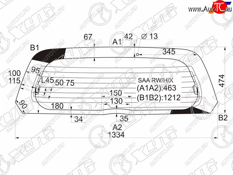 5 999 р. Стекло заднее (Цвет зеленый Обогрев) Honda Fit 01-07  Jazz 02-09 XYG SAA RW/H/X  с доставкой в г. Керчь