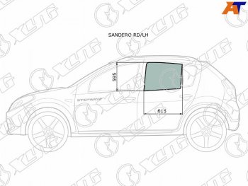 2 599 р. Стекло боковое опускное (Сзади Слева Цвет зеленый) Renault Sandero 09-14  Dacia Sandero 08-12  R XYG SANDERO RD/LH  с доставкой в г. Керчь. Увеличить фотографию 1