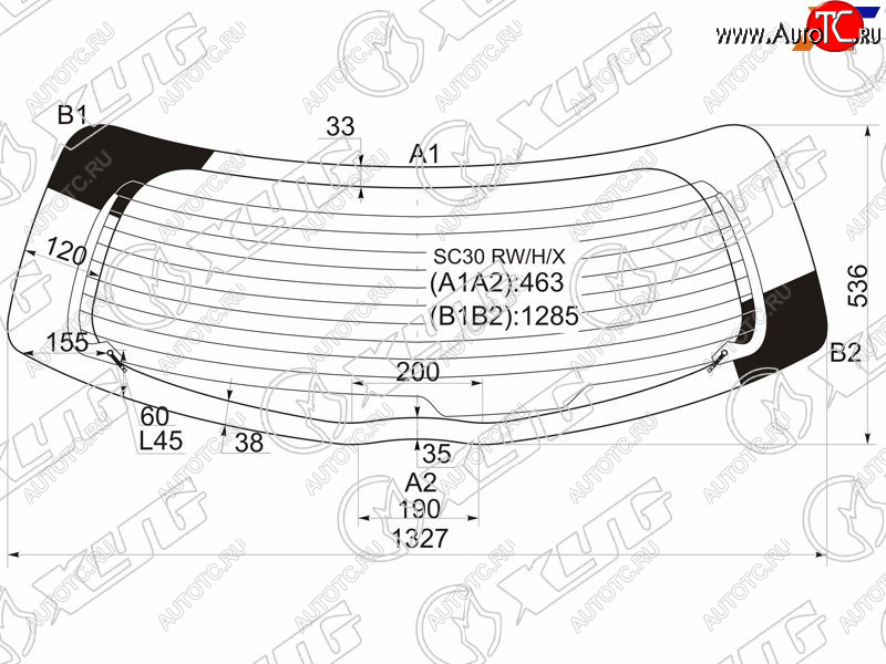 7 999 р. Стекло заднее (Цвет зеленый Обогрев 5D HBK) Toyota Vitz 10-20  Yaris 10-20 XYG SC30 RW/H/X  с доставкой в г. Керчь