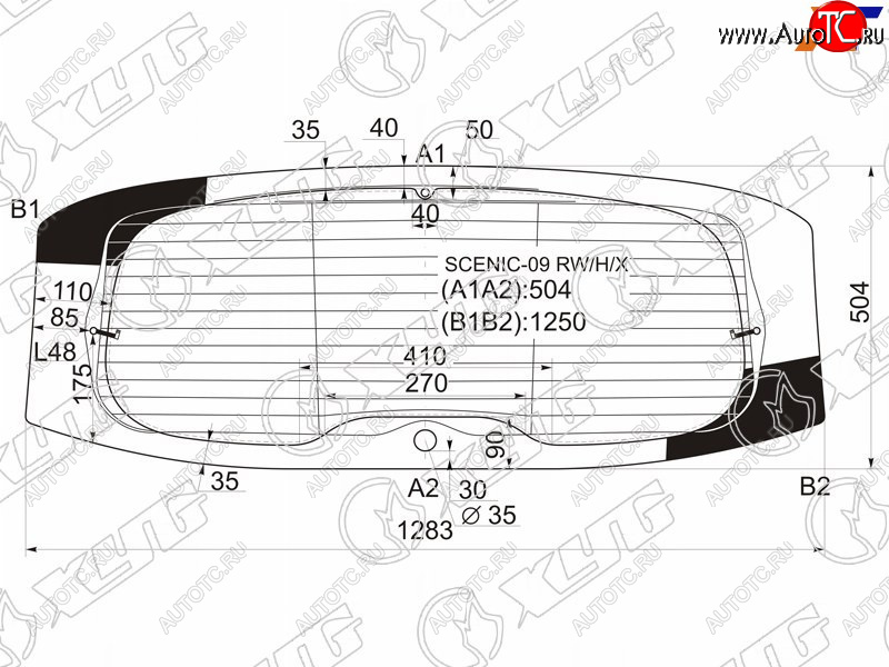 6 599 р. Стекло заднее (Цвет зеленый Обогрев Антенна) Renault Grand Scenic 09-16  Scenic 09-15 XYG SCENIC-09 RW/H/X  с доставкой в г. Керчь