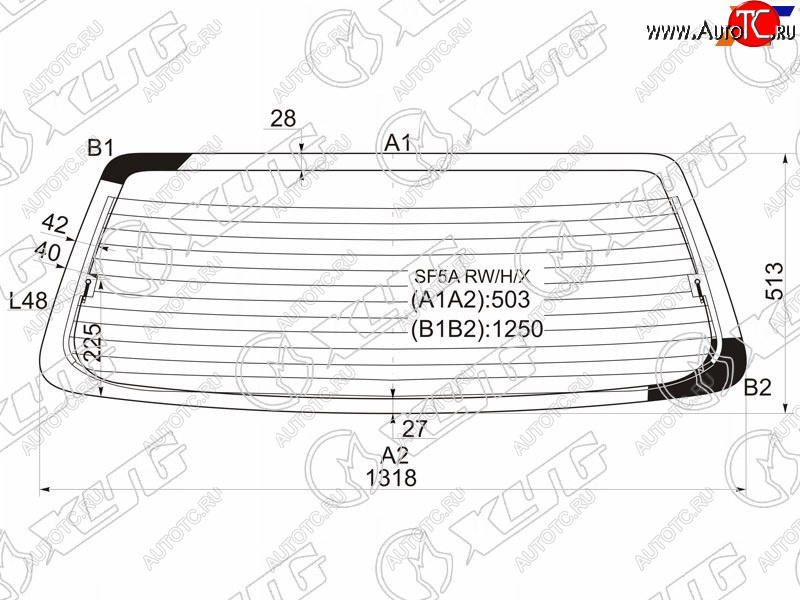 7 199 р. Стекло заднее (Цвет зеленый Обогрев) Subaru Forester 00-02 XYG SF5A RW/H/X  с доставкой в г. Керчь