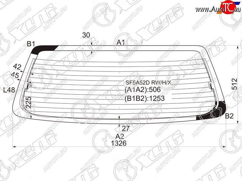 7 199 р. Стекло заднее (Цвет зеленый Обогрев) Subaru Forester 97-00 XYG SF5A52D RW/H/X  с доставкой в г. Керчь