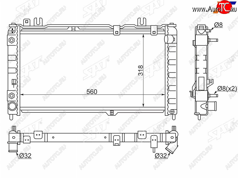 3 899 р. Радиатор SAT Лада Гранта FL 2192 хэтчбек рестайлинг (2018-2025)  с доставкой в г. Керчь