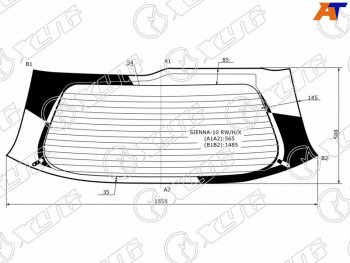 Стекло заднее (Цвет зеленый Обогрев) Toyota Sienna 10-20 XYG SIENNA-10 RW/H/X
