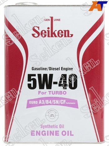 3 699 р. Масло моторное SEIKEN SYNTHETIC A3B4SNCF 5W-40 4л                                                 SEIKEN SKA3B4SN5W40C  с доставкой в г. Керчь. Увеличить фотографию 1