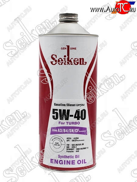 1 079 р. Масло моторное SEIKEN SYNTHETIC A3B4SNCF 5W-40 1л SEIKEN SKA3B4SN5W40C1  с доставкой в г. Керчь