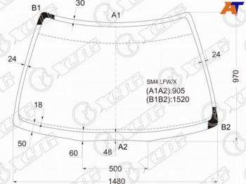 7 999 р. Стекло лобовое Honda Accord 89-94  Accord Inspire 89-95  Ascot 89-93 XYG SM4 LFW/X  с доставкой в г. Керчь. Увеличить фотографию 2