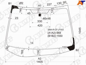 10 299 р. Стекло лобовое HONDA STREAM 06-14 XYG SMA-R-CP LFW/X  с доставкой в г. Керчь. Увеличить фотографию 1