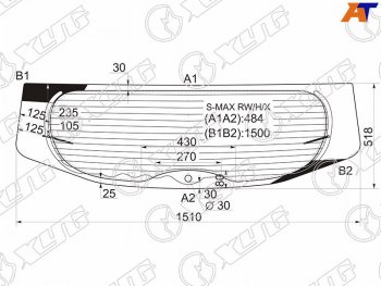 Стекло заднее (Цвет зеленый Обогрев) Ford S-MAX 06-15 XYG S-MAX RW/H/X
