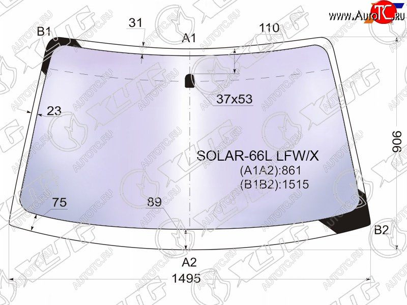 19 699 р. Стекло лобовое (Атермальное) Subaru Legacy 98-03  Outback 98-03  Legacy B4 98-03  Legacy Lancaste XYG SOLAR-66L LFW/X  с доставкой в г. Керчь