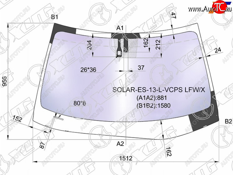 23 399 р. Стекло лобовое (Атермальное Датчик дождя Молдинг) XYG Lexus ES350 XV60 дорестайлинг (2012-2015)  с доставкой в г. Керчь