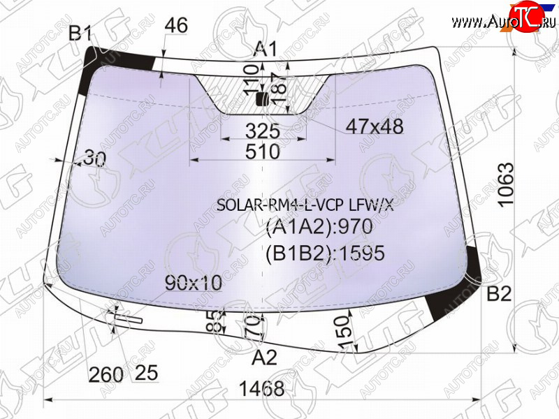 23 399 р. Стекло лобовое атермальное HONDA CR-V RM1RM4 12-17 (Solar-X защита от ультрафиолета)                XYG SOLAR-RM4-L-VCP LFW/X  с доставкой в г. Керчь