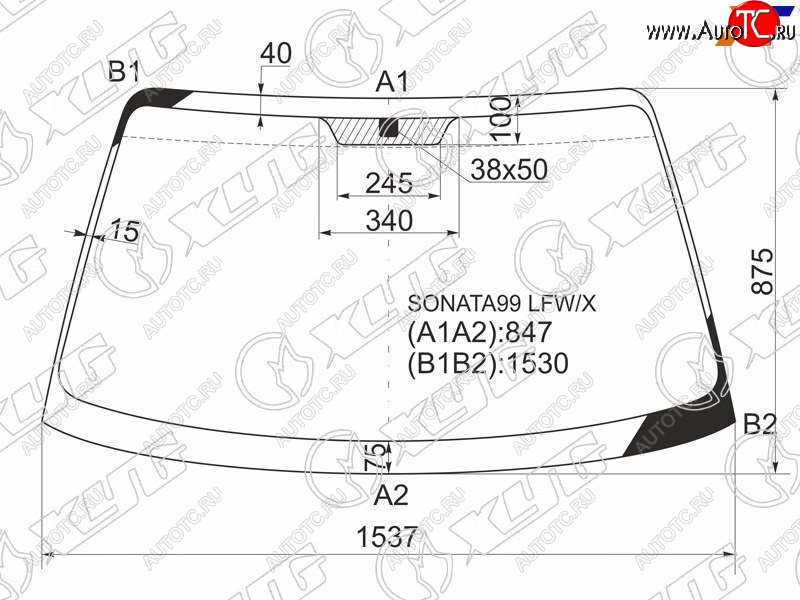 5 499 р. Стекло лобовое Hyundai Sonata 98-13  Kia Optima 00-05  Magentis 00-06 XYG SONATA99 LFW/X  с доставкой в г. Керчь