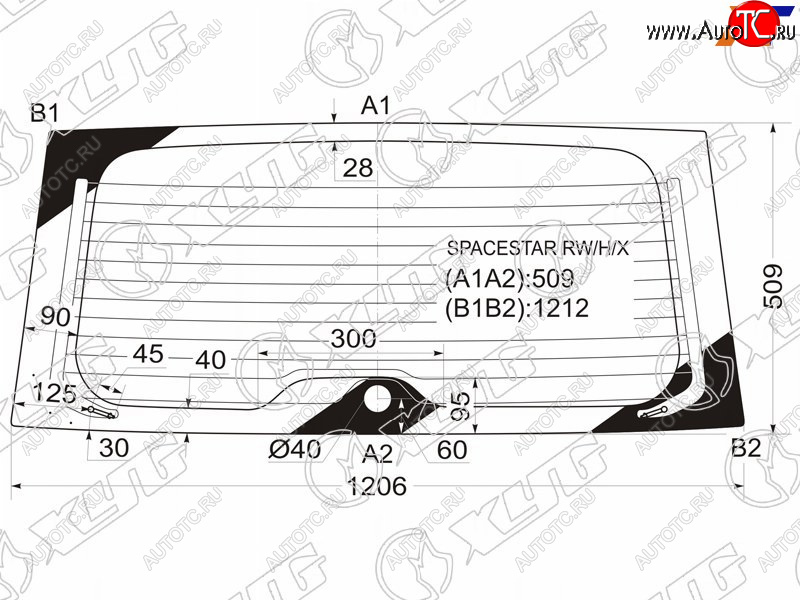 9 549 р. Стекло заднее (Цвет зеленый Обогрев) Mitsubishi Space Gear 94-07  Space Star 98-05 XYG SPACESTAR RW/H/X  с доставкой в г. Керчь