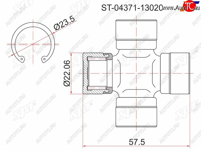 287 р. Крестовина кардана TOYOTA NOAH #R##ST195ST215SV35SUBARU FORESTER SF5 97-02 SAT ST-04371-13020  с доставкой в г. Керчь