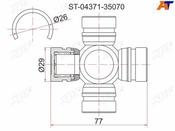 Крестовина кардана RR TY LCR UZJ100, Surf #185, Dyna 150200 LY1##21#, BU2## (RR) SAT ST-04371-35070