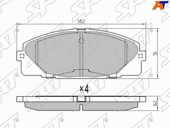 Колодки тормозные перед FL-FR SAT Toyota Hiace H200 минивэн (Япония) 2-ой рестайлинг (2010-2013) (с керамическим наполнением)