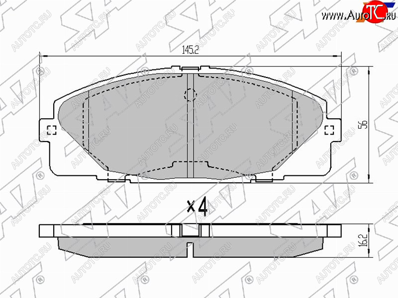 1 329 р. Колодки тормозные перед FL-FR SAT Toyota Hiace H200 минивэн (Япония) 2-ой рестайлинг (2010-2013) (с керамическим наполнением)  с доставкой в г. Керчь