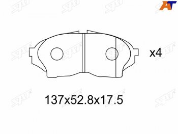 1 299 р. Колодки тормозные передние FR-FL SAT Toyota Chaser (1992-1996)  с доставкой в г. Керчь. Увеличить фотографию 2