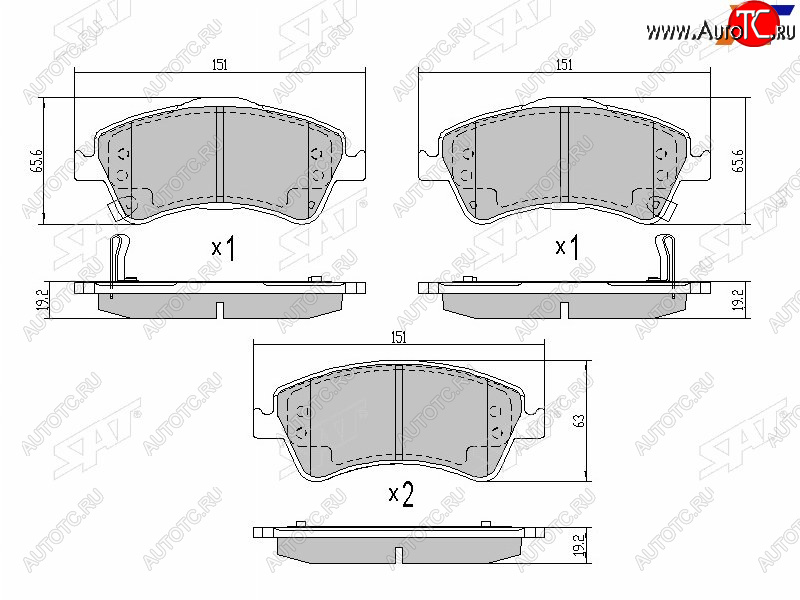 969 р. Колодки тормозные передние FR-FL SAT Toyota Avensis T270 седан дорестайлинг (2008-2011)  с доставкой в г. Керчь
