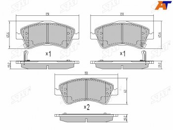 969 р. Колодки тормозные передние FR-FL SAT Toyota Avensis T270 седан дорестайлинг (2008-2011)  с доставкой в г. Керчь. Увеличить фотографию 2