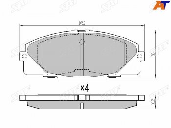 Колодки тормозные перед FL-FR SAT Toyota Hiace H200 минивэн (Япония) 2-ой рестайлинг (2010-2013)