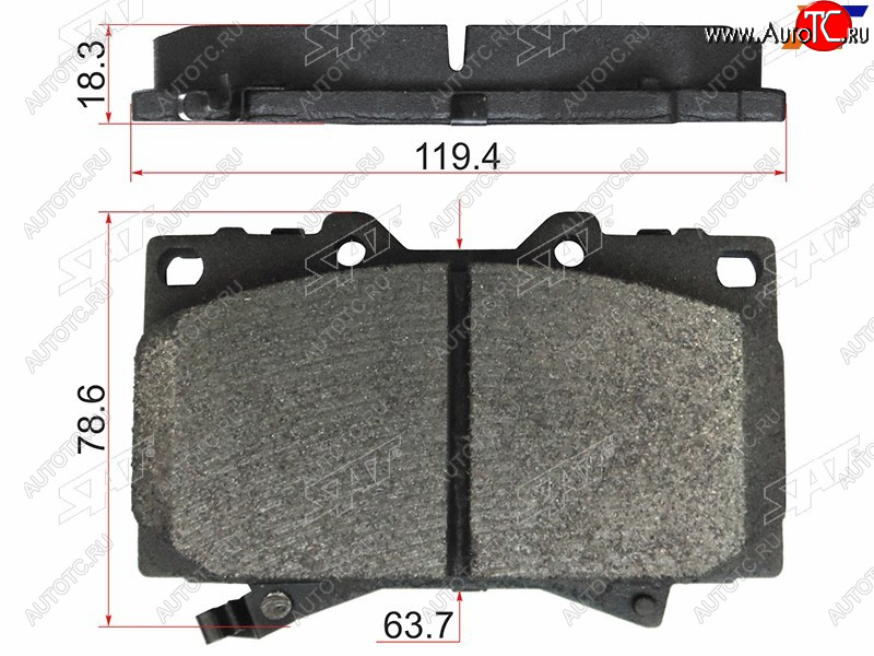 1 639 р. Колодки тормозные перед FL-FR SAT   Toyota Land Cruiser  100 (1998-2007) дорестайлинг, 1-ый рестайлинг, 2-ой рестайлинг (с керамическим наполнением)  с доставкой в г. Керчь