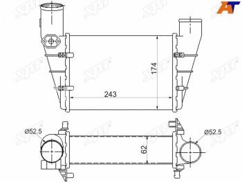 4 199 р. Интеркулер AUDI A4S4 94-98A6 97-04VW PASSAT B5 97-00 SAT ST-058145805G  с доставкой в г. Керчь. Увеличить фотографию 2