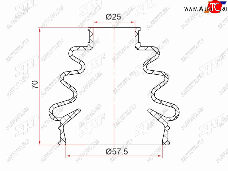 389 р. Пыльник шрус наружный зад  BMW X5 E53 00-06 M54M57M62 5-SERIES E39 96-03 M62M51M57 7-SERIES 94 SAT ST-105-0009  с доставкой в г. Керчь