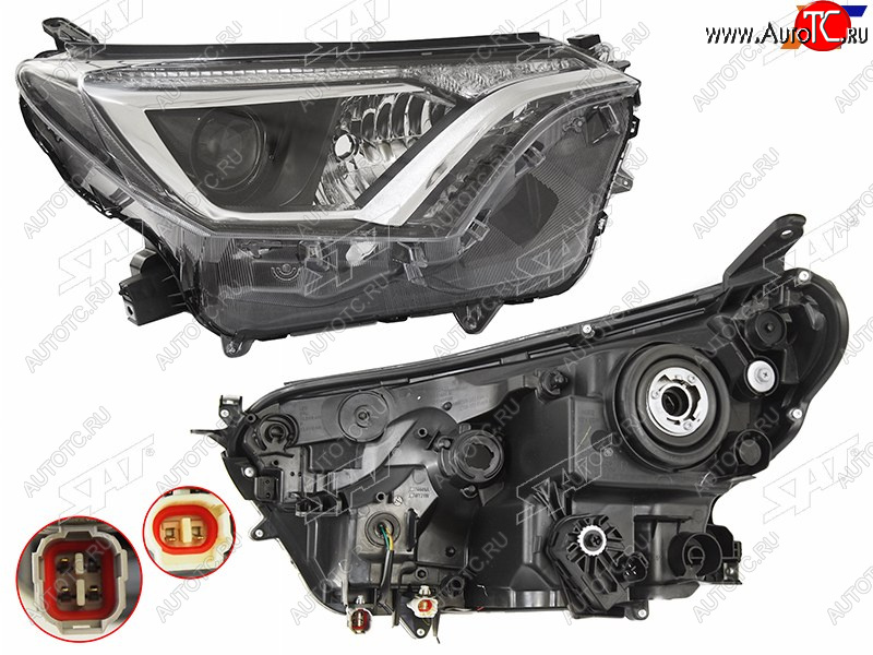 9 949 р. Фара правая (галоген, с электрокорректором) SAT Toyota RAV4 XA40 5 дв. рестайлинг (2015-2019)  с доставкой в г. Керчь