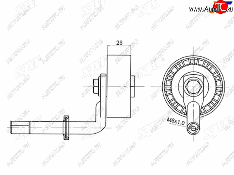 1 129 р. Натяжитель приводного ремня BMW 35X3X5 2,02,53,0D SAT ST-11287807021  с доставкой в г. Керчь