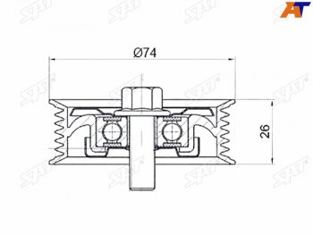 Ролик приводного ремня обводной NISSAN X-TRAIL 09-ELGRAND 10- SAT ST-11925-EA00A