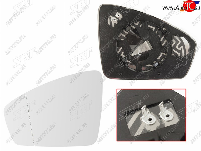 729 р. Полотно зеркала Volkswagen Tiguan 16- (Слева Обогрев асферическое) SAT ST-121-0019  с доставкой в г. Керчь