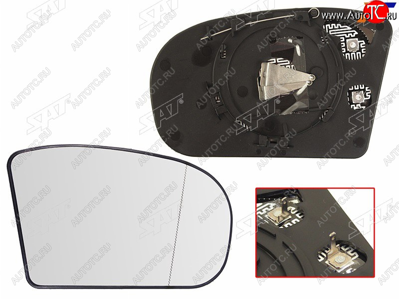 839 р. Полотно зеркала Mercedes-Benz C-Class 00-08  E-Class 02-06 (Справа Обогрев асферическое) SAT ST-121-0036  с доставкой в г. Керчь