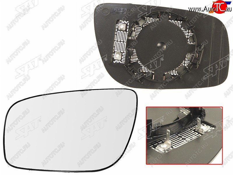739 р. Полотно зеркала Mercedes-Benz E-Class 06-09 (Слева Обогрев асферическое) SAT ST-121-0051  с доставкой в г. Керчь