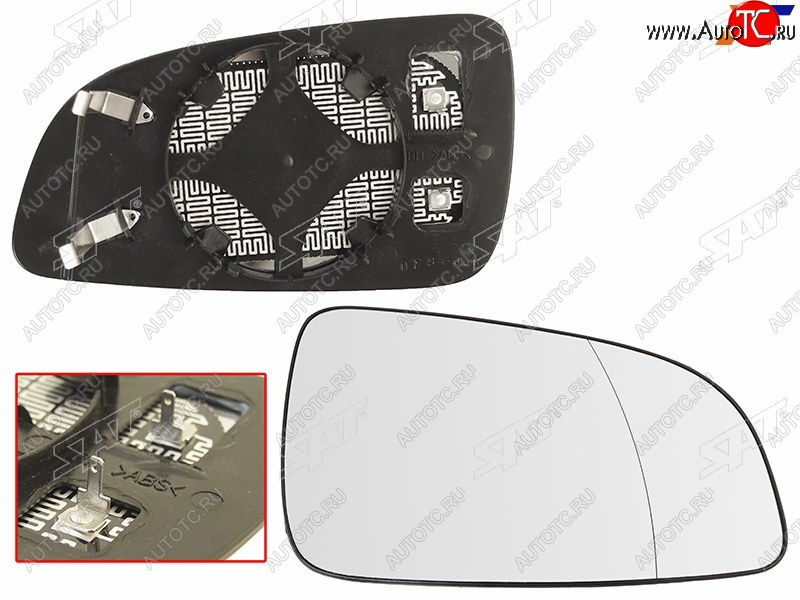 659 р. Полотно зеркала Opel Astra 04-13 (Справа Обогрев сферическое) SAT ST-121-0026  с доставкой в г. Керчь
