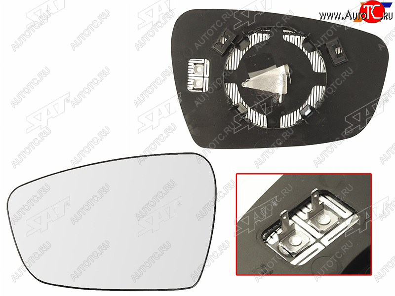 579 р. Полотно зеркала Kia Ceed 12-18  Cerato 13-20 (Слева Обогрев сферическое) SAT ST-121-0091  с доставкой в г. Керчь