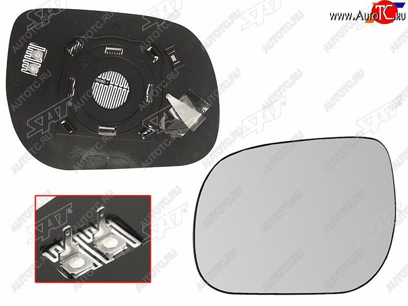 919 р. Полотно зеркала Toyota RAV4 (XA30) 05-13 (Слева Обогрев сферическое) SAT ST-121-0083  с доставкой в г. Керчь