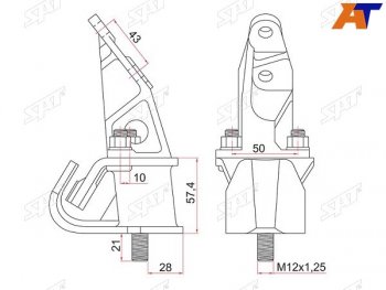 Подушка двигателя RH TOYOTA LITETOWN KR42 98- 7K SAT ST-12301-13160