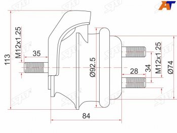 1 979 р. Опора двигателя FR SAT Toyota Mark 2 X110 седан рестайлинг (2002-2004)  с доставкой в г. Керчь. Увеличить фотографию 2