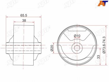 Сайлентблок Toyota Corsa 90-94  Cynos 95-99  Raum 97-03  Starlet 95-99 (Зад Слева) SAT ST-12371-11510C