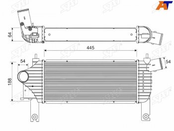 8 649 р. Интеркулер NISSAN NAVARA 04-PATHFINDER 05- SAT ST-14461-EB360  с доставкой в г. Керчь. Увеличить фотографию 1