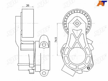 2 099 р. Натяжитель приводного ремня PEUGEOT BOXERFIAT DUCATOCITROEN JUMPERFORD TOURNEOTRANSIT 2,2 06- SAT ST-1611424780  с доставкой в г. Керчь. Увеличить фотографию 1