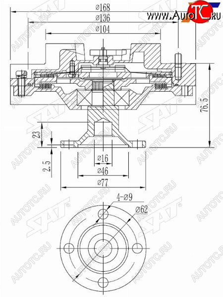 3 999 р. Вискомуфта TOYOTA LAND CRUISER 80 1H# 90- SAT ST-16210-17010  с доставкой в г. Керчь