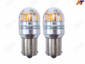 829 р. Лампа дополнительного освещения 12V PY21W 2.8W320LM  Canbus LED Оранжевая (Комплект 2 шт.) SAT ST-175-0066  с доставкой в г. Керчь. Увеличить фотографию 1