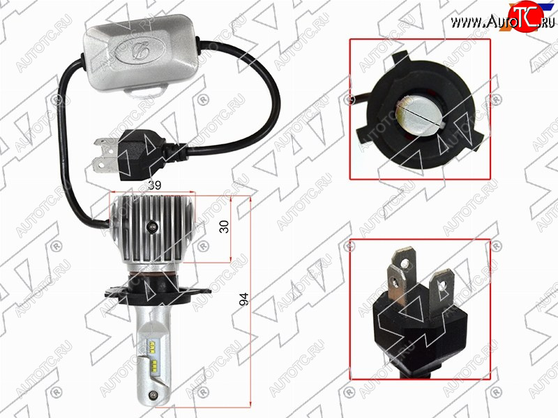 3 079 р. Комплект светодиодных ламп H4 20W3600LM LED SAT ST-175-0068  с доставкой в г. Керчь