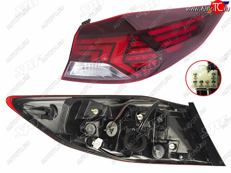 7 249 р. Правый фонарь (внешний, LED) SAT  Hyundai Elantra  AD (2018-2020) рестайлинг  с доставкой в г. Керчь