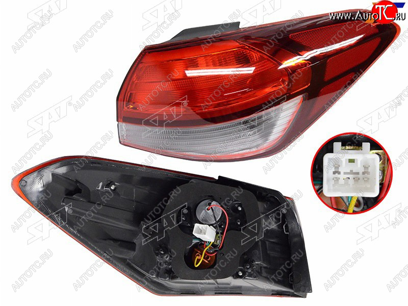 8 699 р. Фонарь задний правый (внешний, LED) SAT KIA Cerato 3 YD рестайлинг седан (2016-2019)  с доставкой в г. Керчь
