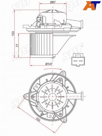 Мотор отопителя салона Chevrolet Cruze 09-15  Daewoo Lacetti 08-11  Opel Insignia 08-17  Chevrole SAT ST-1845712
