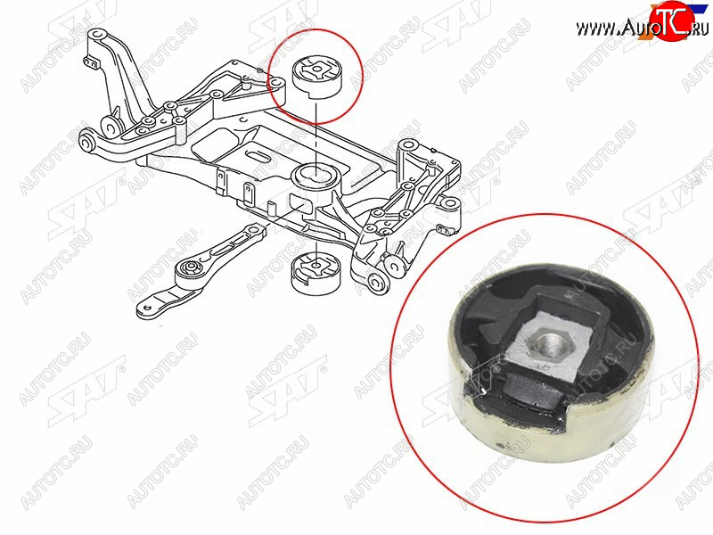 819 р. Сайлентблок Audi A3 03-13  Q3 11-19  Skoda Octavia 04-13  Volkswagen Golf 03-19  Jetta 05-19  P SAT ST-1K0199868Q  с доставкой в г. Керчь